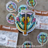 Geologist Rock Hammer "Rock On" Holographic Sticker