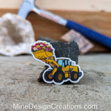 Floral Front Loader Construction Sticker