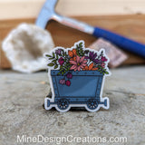 Floral Mining Ore Car Vinyl Sticker