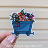 Floral Mining Ore Car Vinyl Sticker