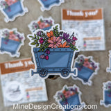 Floral Mining Ore Car Vinyl Sticker