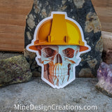 Construction / Mining Skull Hard Hat Sticker - Paper Effect