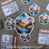 Whimsical Crystal Nature Scene Sticker