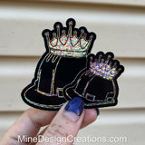 Glitter Hard Hat with Crown Sticker