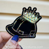 Glitter Hard Hat with Crown Sticker