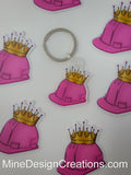 Pink Hard Hat with Crown Keychain
