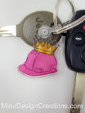Pink Hard Hat with Crown Keychain