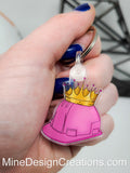 Pink Hard Hat with Crown Keychain