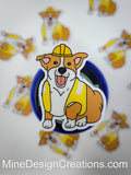Construction Corgi Sticker