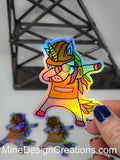 Holographic Safety Unicorn Sticker