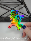 Holographic Safety Unicorn Sticker