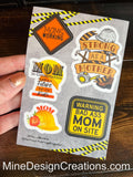 Mom in Construction Sticker Sheet