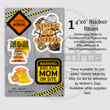 Mom in Construction Sticker Sheet