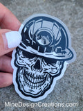 Miner Skull Sticker - Clear Backing