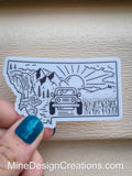 Montana Jeep Monoline Sticker