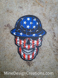 USA Flag Skull Sticker - No Light