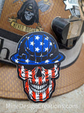 USA Flag Skull Sticker - No Light