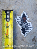 Skull in crack (no light) Clear Backing Sticker