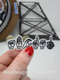 ABCDE FU Sign Language Sticker