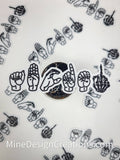 ABCDE FU Sign Language Sticker