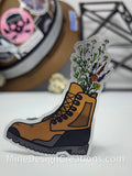 Work Boot Bouquet / Hiking Boot Clear Backing Sticker