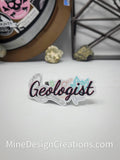 Geologist Doodle Clear Backing Sticker