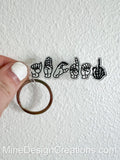 AbcdeFU sign language keychain