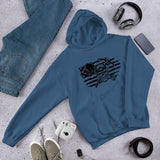 Mining Skull with USA Flag Horizontal Unisex Heavy Blend Hoodie