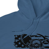 Mining Skull with USA Flag Horizontal Unisex Heavy Blend Hoodie