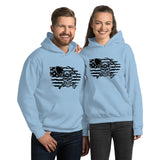 Mining Skull with USA Flag Horizontal Unisex Heavy Blend Hoodie