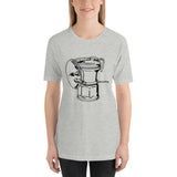 Carbide Lamp (on front) Short-Sleeve Unisex T-Shirt
