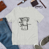 Carbide Lamp (on front) Short-Sleeve Unisex T-Shirt