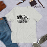Mining Skull with USA Flag Horizontal Tshirt