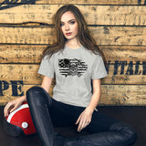 Mining Skull with USA Flag Horizontal Tshirt