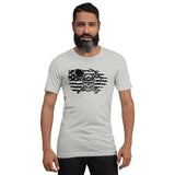 Mining Skull with USA Flag Horizontal Tshirt