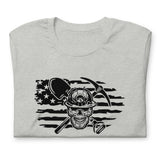 Mining Skull with USA Flag Horizontal Tshirt