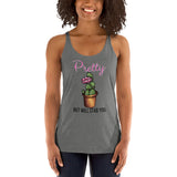 Pretty but will Stab You Women's Racerback Tank