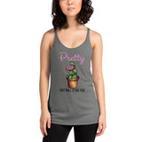 Pretty but will Stab You Women's Racerback Tank
