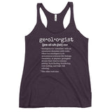 Geologist Definition Women's Racerback Tank