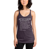 Geologist Definition Women's Racerback Tank
