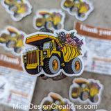 Floral Mining / Construction Haul Truck Vinyl Sticker