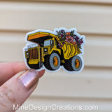 Floral Mining / Construction Haul Truck Vinyl Sticker