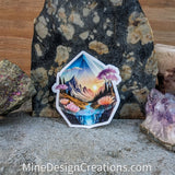 Whimsical Crystal Nature Scene Sticker