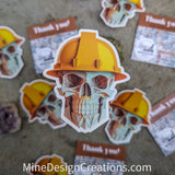 Construction / Mining Skull Hard Hat Sticker - Paper Effect