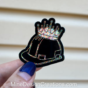 Glitter Hard Hat with Crown Sticker