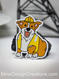 Construction Corgi Sticker