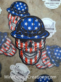 USA Flag Skull Sticker - No Light