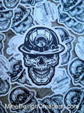 Miner Skull Sticker - Clear Backing