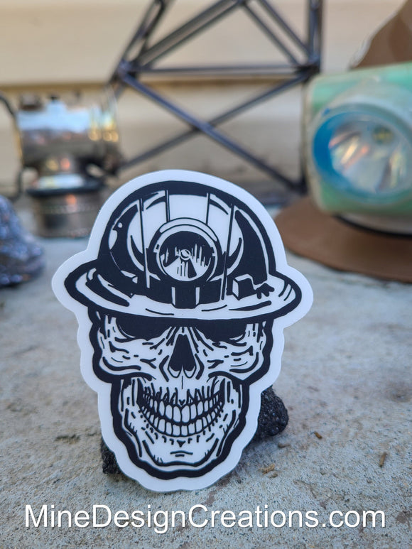 Miner Skull Sticker - Clear Backing