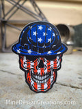 USA Flag Skull Sticker - No Light